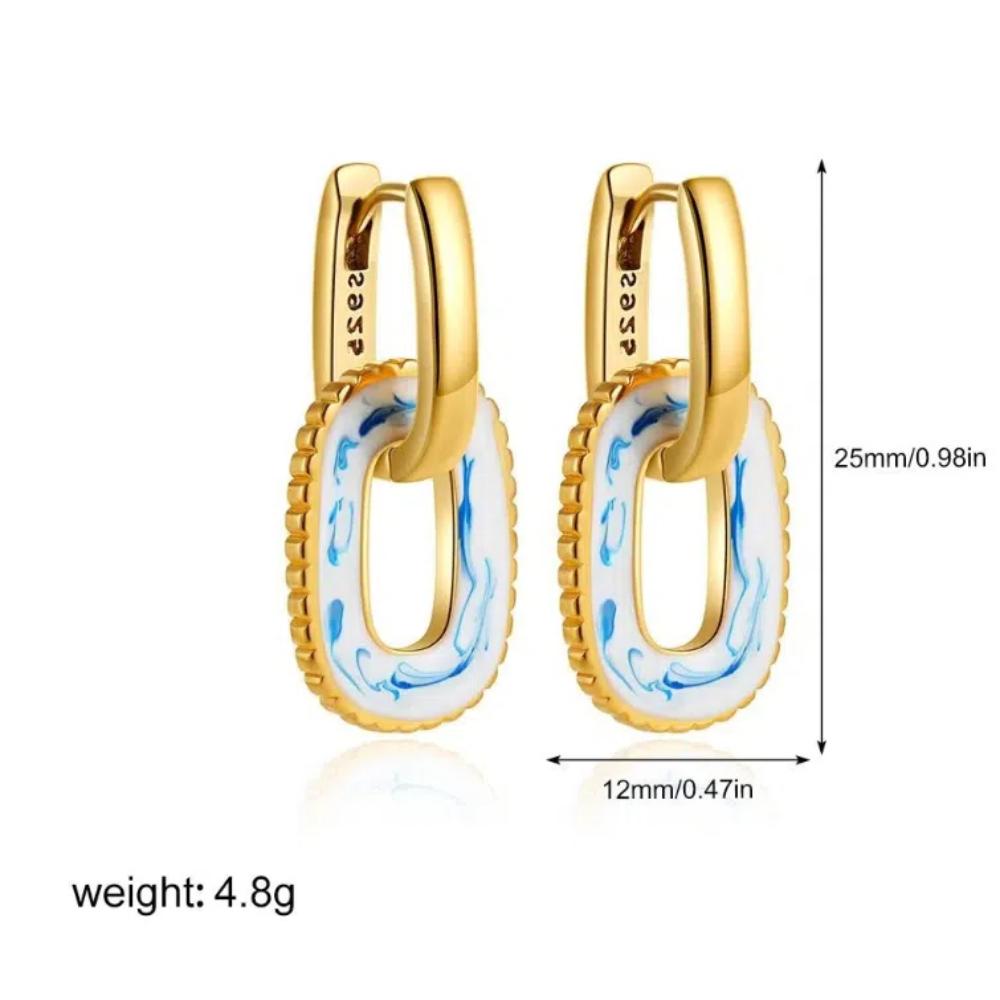 Китайские серьги из сине-белого фарфора, керамические, из фарфора, висячие, подарок