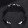 Нержавеющая сталь Череп Красивый ювелирный кожаный браслет для мужчин из нержавеющей стали ювелирные изделия черного цвета
