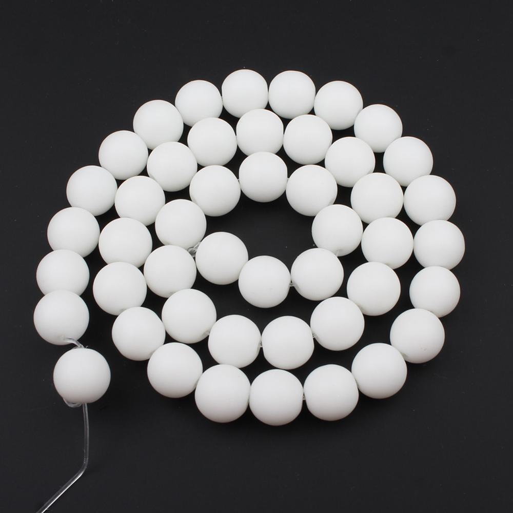 Natural Stone Beads White Agates Round Loose Beads 4 6 8 10 12mm 15" For Jewelry Making DIY