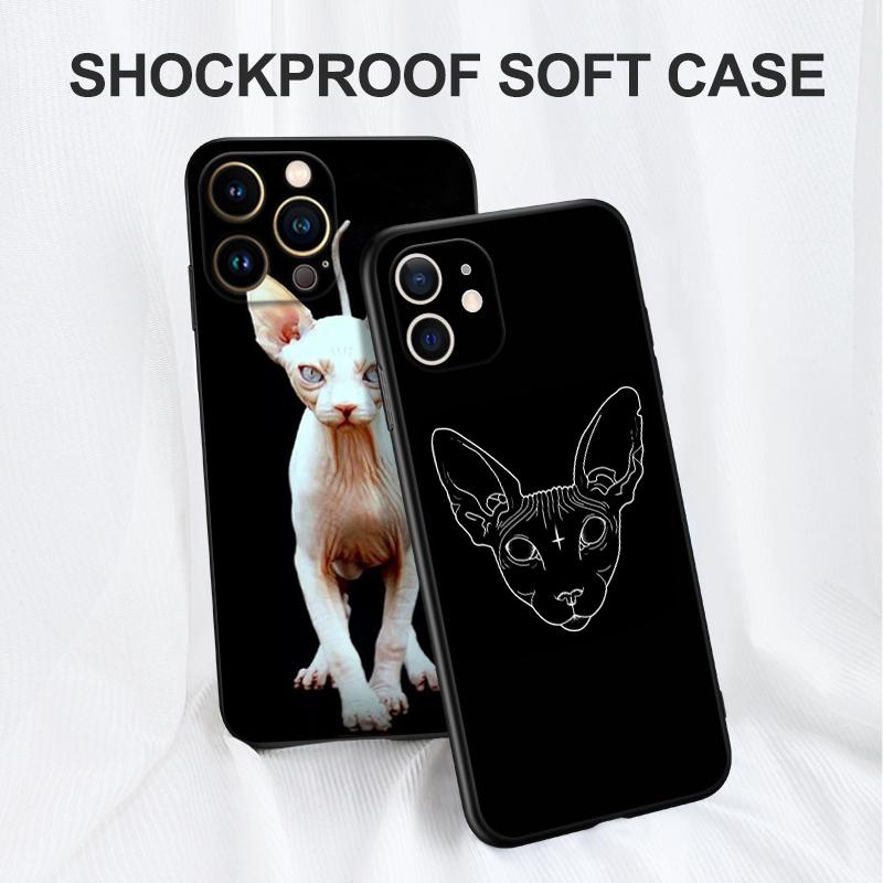 Черный чехол из ТПУ для Motorola Edge 20 Lite Pro 2021 S Moto E20 E30 E40 E7 4G G 5G Plus Sphynx Cat