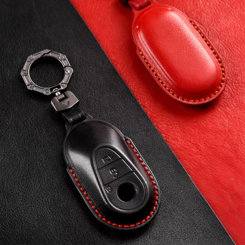 Leather Car Key Case Cover Shell For Mercedes Benz 2021 C /S Class W223 W206 S350L S400L S450L S500L Protector