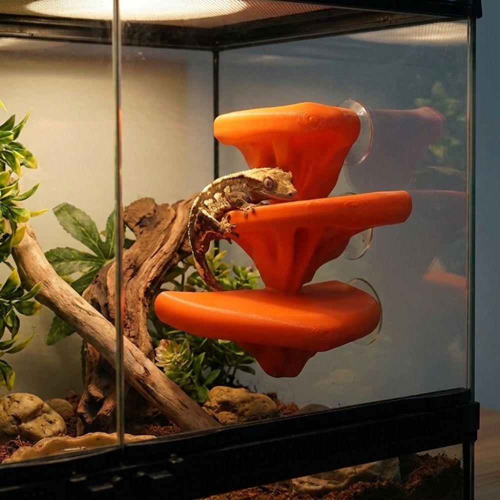 3D Printed Three Layer Mushroom Rack No-Drill Jumping Spider Platform Terrarium