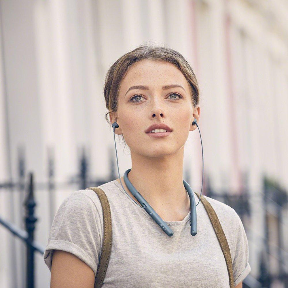 Sony Беспроводные наушники в 2 Беспроводное разрешение до 8 часов непрерывной работы с 2017 360 Reality Audio сертифицированный Moonlit Blue L h.ear WI-H700