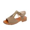 2025 Women's Chunky Heel Summer Sandals: Open Toe, Thick Bottom, Korean Style, Zipper Closure