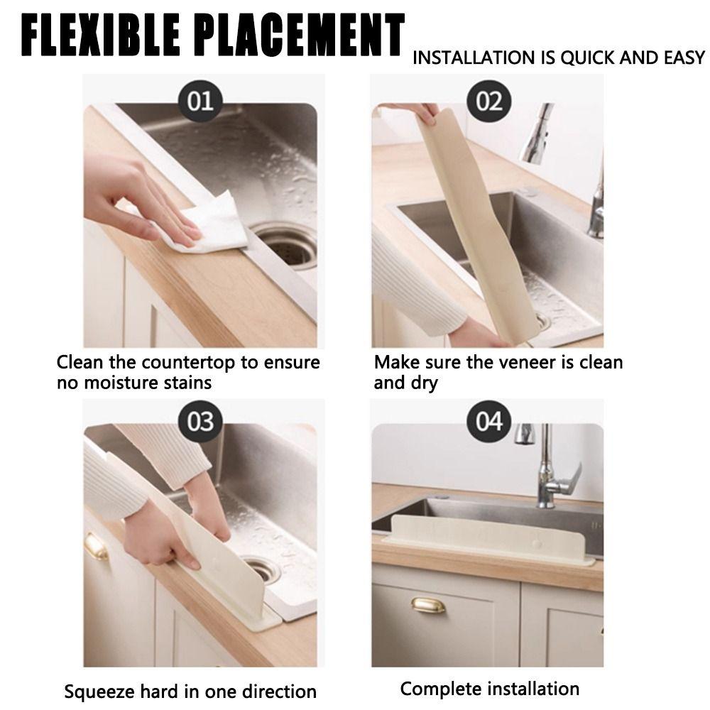 Suction Cup Base Silicone Water Baffle Soft Sink Flap Block  Kitchen Countertop