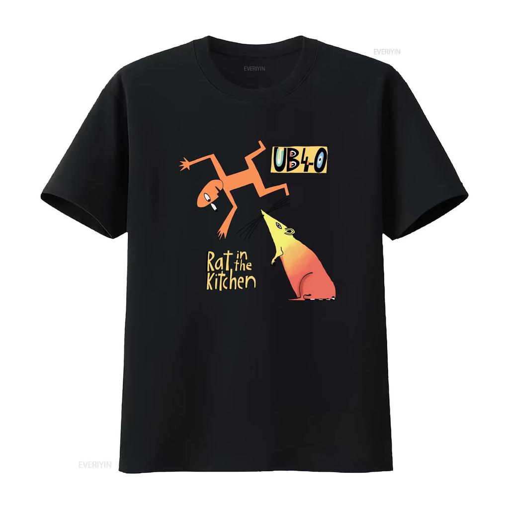 Men's UB40 Rat In The Kitchen T Shirt Large Black Unique Design Comfortable Fit vintage Washed