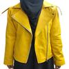 Women's Yellow 100% Genuine Lambskin, Soft Leather, Biker Jacket, Real Lambskin ,Yellow Leather, Moto Jacket, Ladies Yellow Jacket, Gift For Her