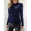 Women's Fashion Casual Spring Fall Solid Color Print Long Sleeve O-Neck Blouses & Shirts