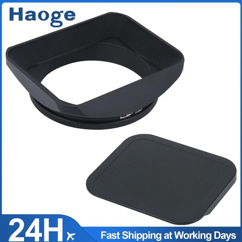 Haoge 62mm Square Metal Screw-in Mount Lens Hood Shade with Cap for Hasselblad XCD 45Pmm F/4 Lens
