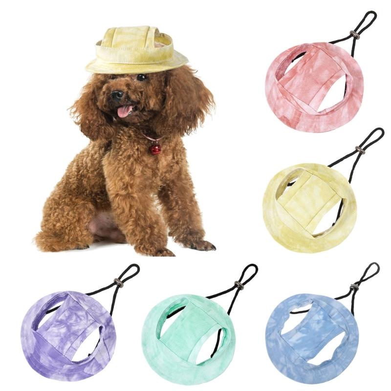 Dog Hat Dog Sun Hat Summer UV Protections Visors for Small Medium Large Dogs with Ear Hole Adjustable Chin Strap