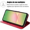 Coque de protection - BOOLING - pour Samsung Galaxy A56 5G - Effet Cuir Rouge - 2 Verres Trempés - Antichoc