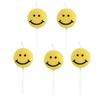 New Korean Ins Birthday Candles 5 Yellow Smiley Face Cartoon Cute Creative Party Decoration Candles