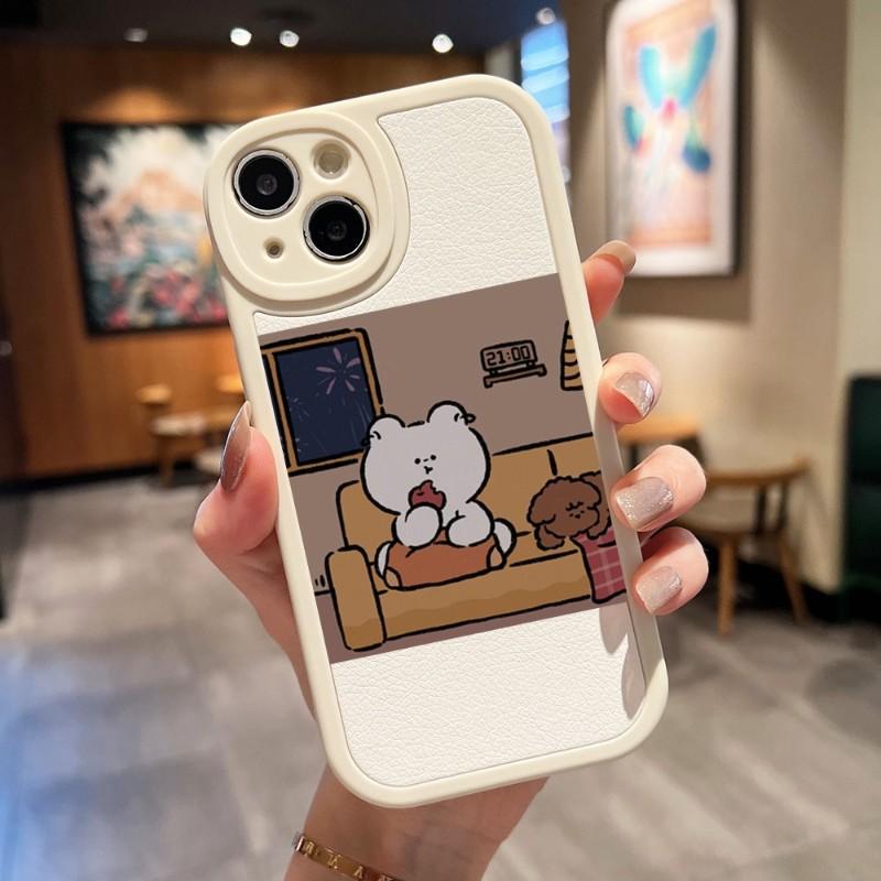 Чехол для телефона с рисунком милого медведя для Apple Iphone 13 14 Pro 11 12 Mini Max X Xr Xs 8 7 Puls, силиконовый чехол из овечьей кожи