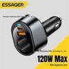 Автомобильное зарядное устройство ESSAGER серии Lingma 120 Вт с двумя портами: Зажигалка + Быстрая зарядка для мобильного телефона A+C.