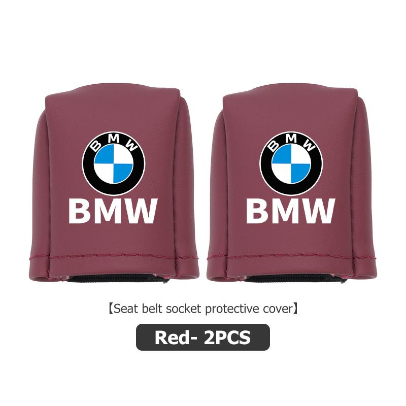 Leather Car Seat Belt Socket Cover Anti-collision Protection Cover Interior Accessories For BMW E46 E90 E60 F10 E39 F30 E36 E87 DA9