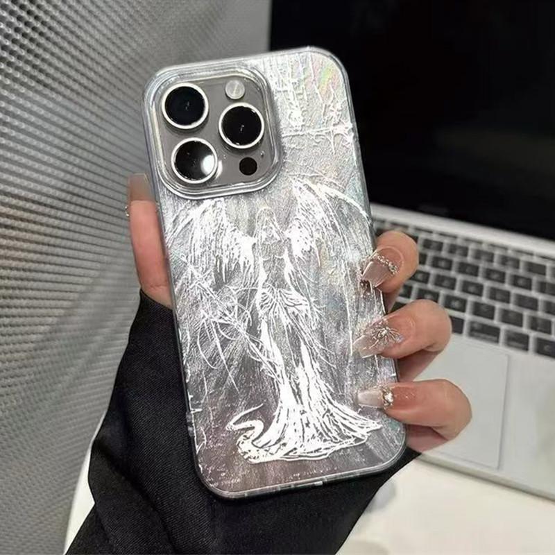Ретро Чехол для телефона с принтом Ангела Амура и Крыльями для iPhone 17 16 15 14 13 12 11 Pro Max XS X XR 7 8 Plus 16e 17Air Ударопрочный Чехол