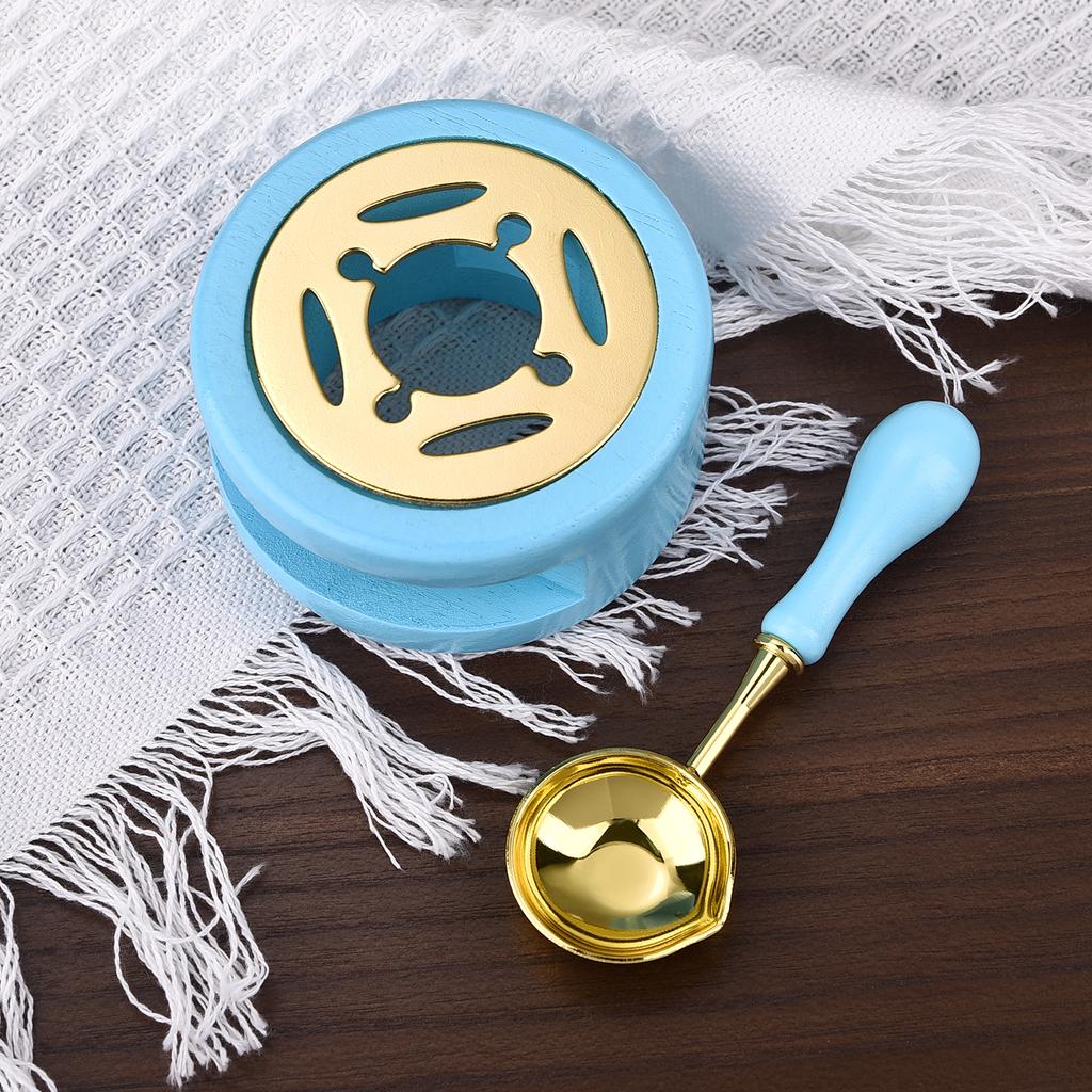 2/3Pcs Set Retro Sealing Wax Furnace Stove Pot Wood Handle Sealing Wax Spoon Wax Sealing Decorative For Candle Stamp Wax Stamp