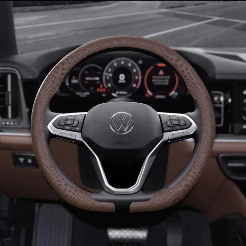 Кожа наппа Для Volkswagen VW ID3 ID4 ID5 ID6 MK7 MK8 2021-2025 Чехол на руль автомобиля Нескользящий Моющийся Автоаксессуары
