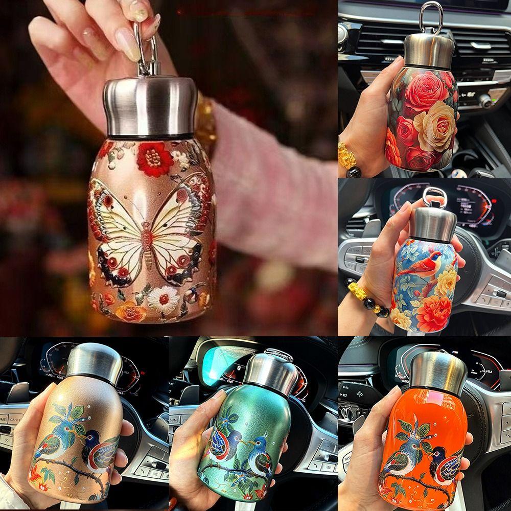 Бутылка для воды с двойными стенками, карманная чашка из нержавеющей стали 304, термокружка, для путешествий на открытом воздухе, для офиса