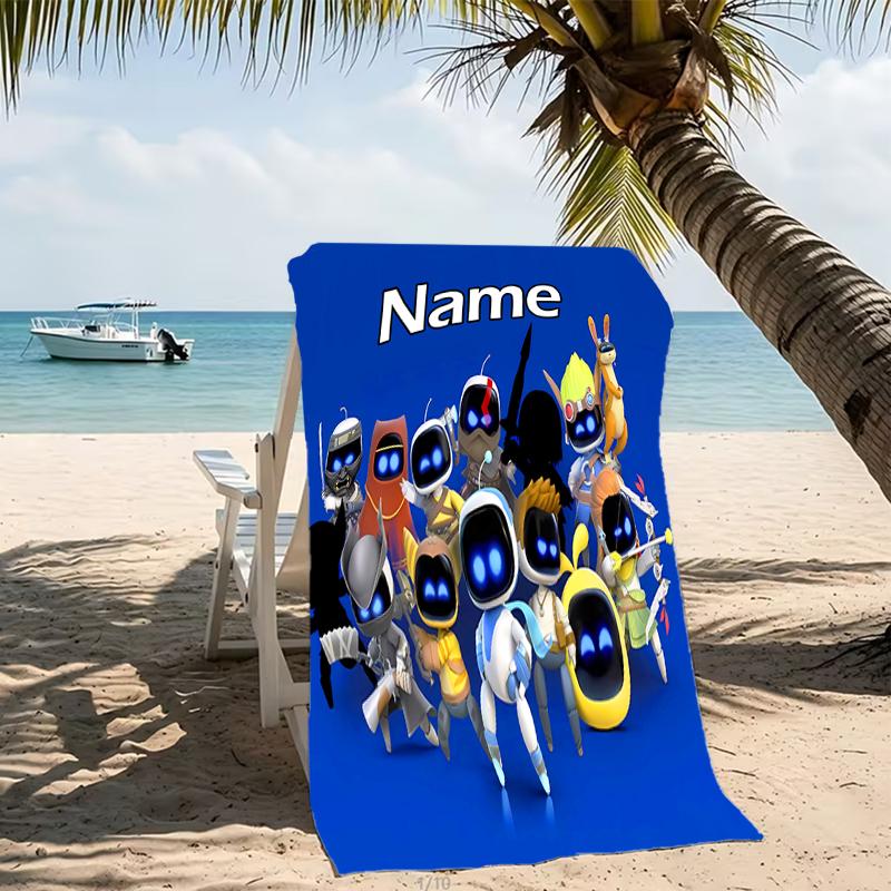 Customizable personalized beach towels Astro Bot themed designs.Suitable for the beach, yoga, sports;ideal as beach accessories