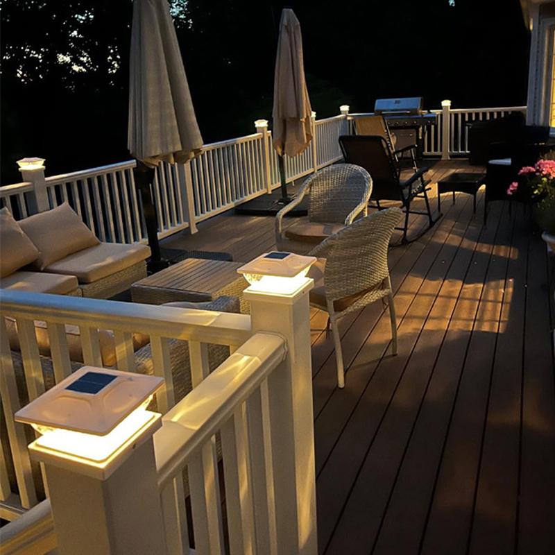 D2 1 шт. Для столбов 3,5x3,5 4x4 4,5x4,5 5x5 В садовом декоре Наружные водонепроницаемые 2-режимные фонари для столбов На солнечной батарее Освещение для террасы и забора