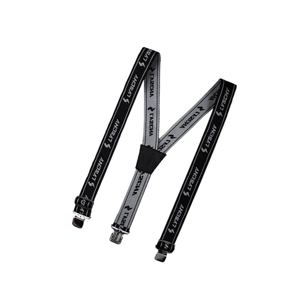 Wide Adjustable + Elastic Suspenders Y-shape Strong Clip Heavy Duty