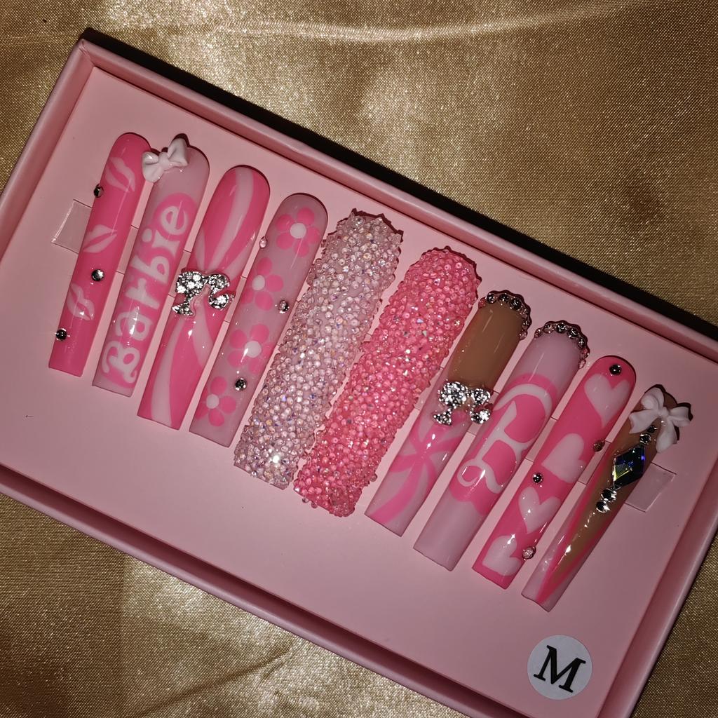 Thick and Hard Artificial Fingernails Square and Long Manicure False Nails with Glue Stickers  Press on Nails