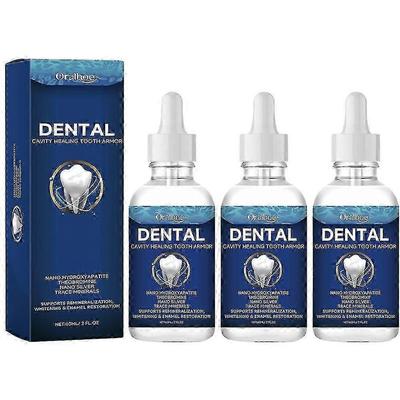 Раствор для ухода за зубами Dentite, 3x 60 мл, Заживление кариеса и Восстановление эмали, Зубная броня для здоровья полости рта