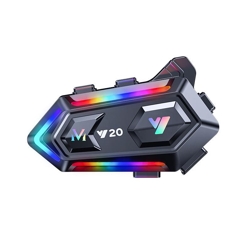 Водонепроницаемая Bluetooth-гарнитура для шлема Y20 с RGB-подсветкой и мощным басом