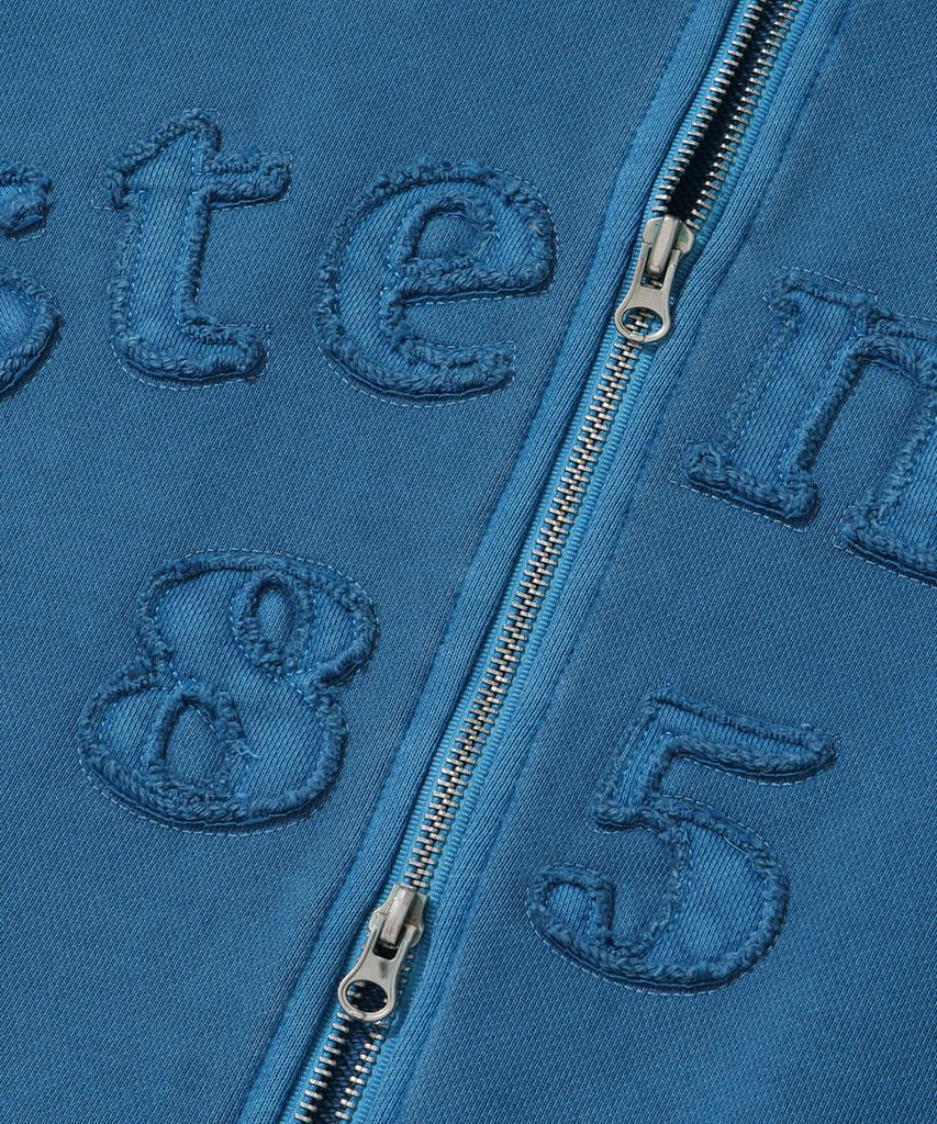 Стендс [M~4XL] Худи с пигментным логотипом Arch, на молнии_Синий
