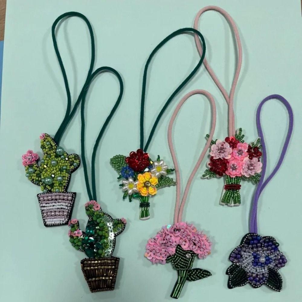DIY Bouquet Pendant Potted Green Plants Bag Chain Charms Bag Accessories Car Accessory
