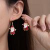 Santa Claus Asymmetric Earrings Festive Atmosphere Niche Cute Exquisite Cartoon Snowman Earrings