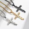 Tree of Life Cross Necklace Jewelry Silver Gold Black Color Statement Stainless Steel Necklace Gifts for Men and Women