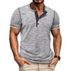 Men's Short Sleeved Lapel Collar T-shirt Casual Round Neck Top
