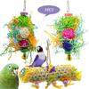 Hot,3pcs Bird Chew Toys With Steel Hook Hanging Brushed Rattan Self-happy Toy Bird Cage Accessories