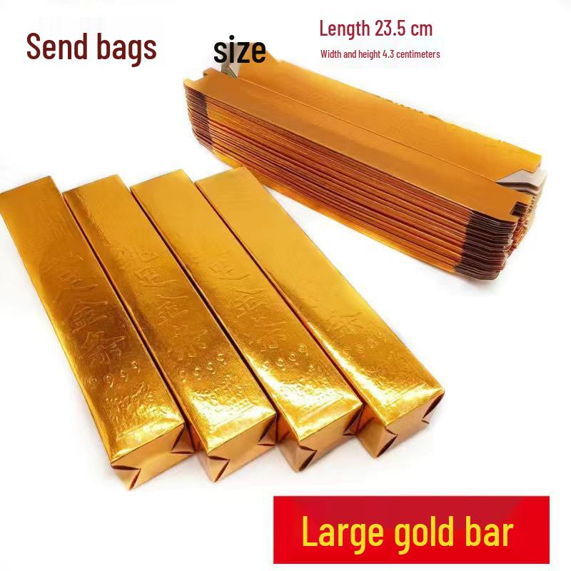 Handmade Origami Gold Bars: Semi-Finished, No-Fold, No-Glue, Available In Large, Medium, and Small Sizes.