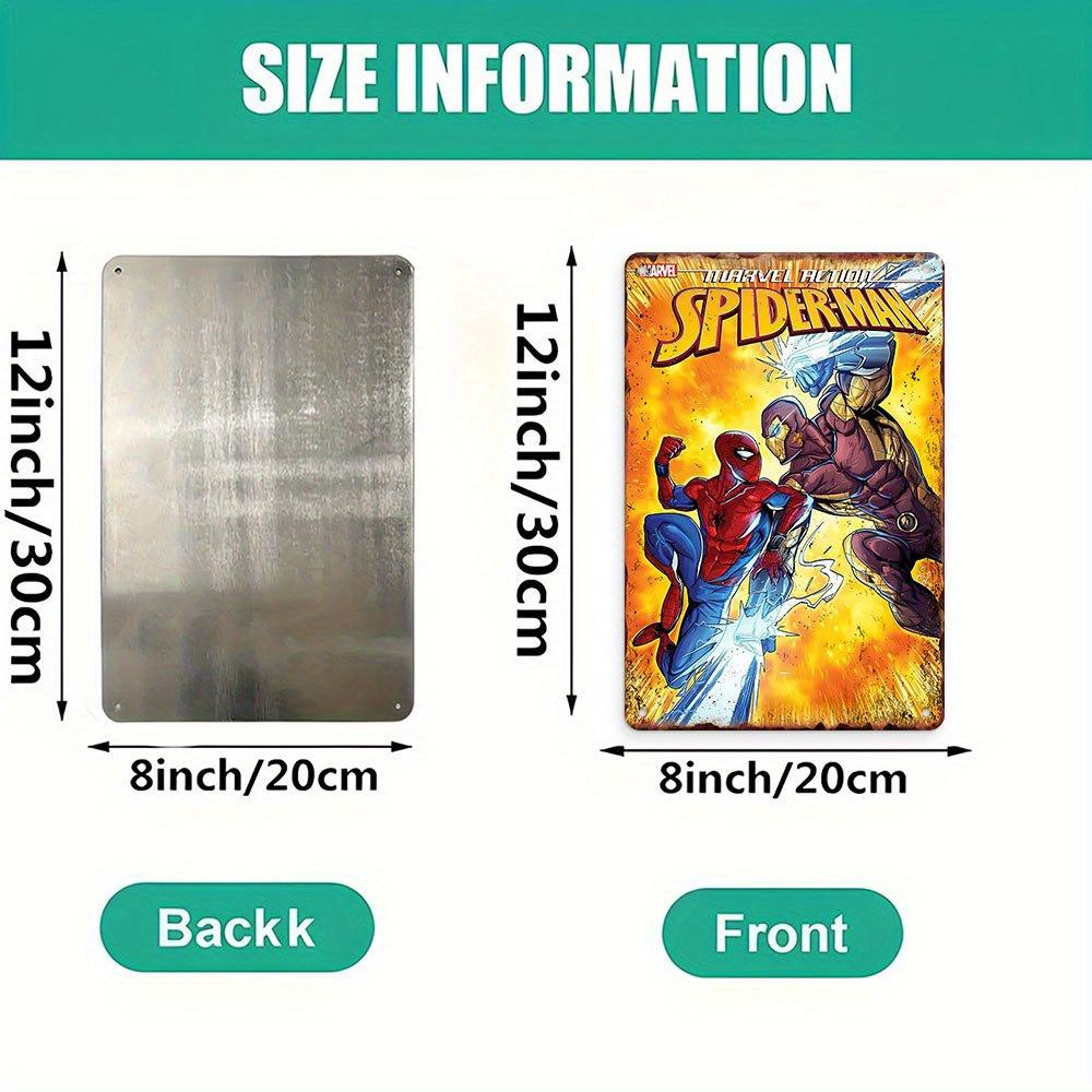 1 Металлическая табличка Marvel, Человек-паук против. Эпическая битва злодеев во вселенной MCU - Идеально для стен, комнат, классных комнат, домов, офисов