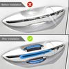 8Pcs/Set Self-Adhesive Car Door Guard Reflective Door Handle Protective Film  Driving Safety