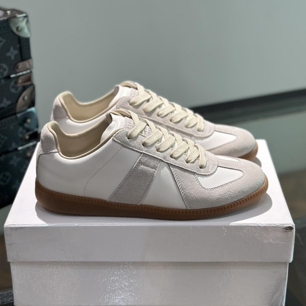 De Xun Обувь M Jila Mm6 Пара Топ Версия Ретро Мягкая Подошва Кожаная Универсальная Повседневная Спортивная Обувь Ремешок Плоская Обувь для Скейтборда