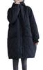 Bestmood Mod Loose Long Korean Outerwear Women's Coat, Oversized, Padded, Fit, Coat, Fashion, (Free Size, Black)