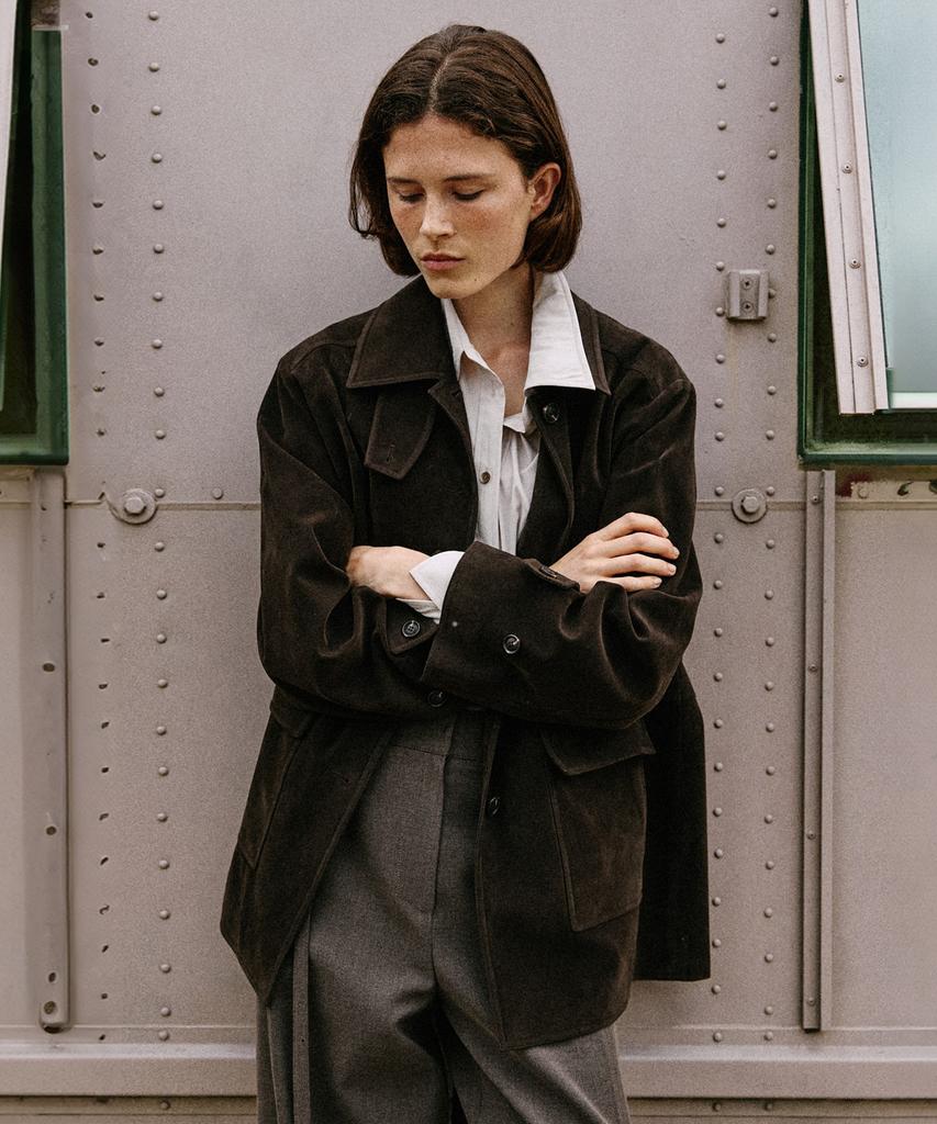 Artid Sienna Half Suede Jacket_Dark Brown