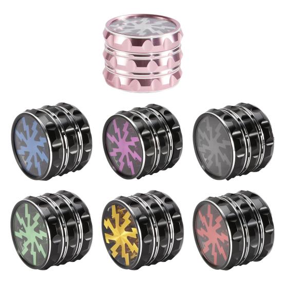 Измельчитель трав из алюминиевого сплава 63 мм с прозрачной крышкой, прочный, 4-слойный, многофункциональный, ручной дозатор специй, металлическая дробилка, измельчитель