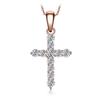 JewelryPalace Крест Боком Кубический Цирконий 925 Пробы Подвеска-ожерелье для Женщин Покрытие Желтым Золотом Розовым Золотом Без Цепочки