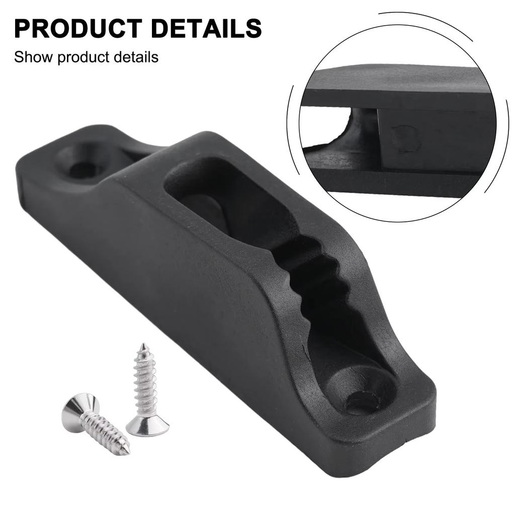 Cleat Self-Lock Rope Black Nylon Cleat 86x20mm Rope Tensioner Slide Kayak Accessories