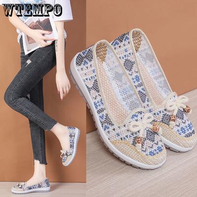 Женская обувь. Тканевые туфли «Старый Пекин». Нескользящая материнская обувь с мягкой подошвой. Дышащие полые туфли. Подходит для людей среднего и пожилого возраста.