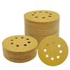 5 Inch Sanding Discs Hook and Loop,  8 Holes Sandpaper Round Orbital Sander Paper for Woodworking Car Boat Metal Polishing