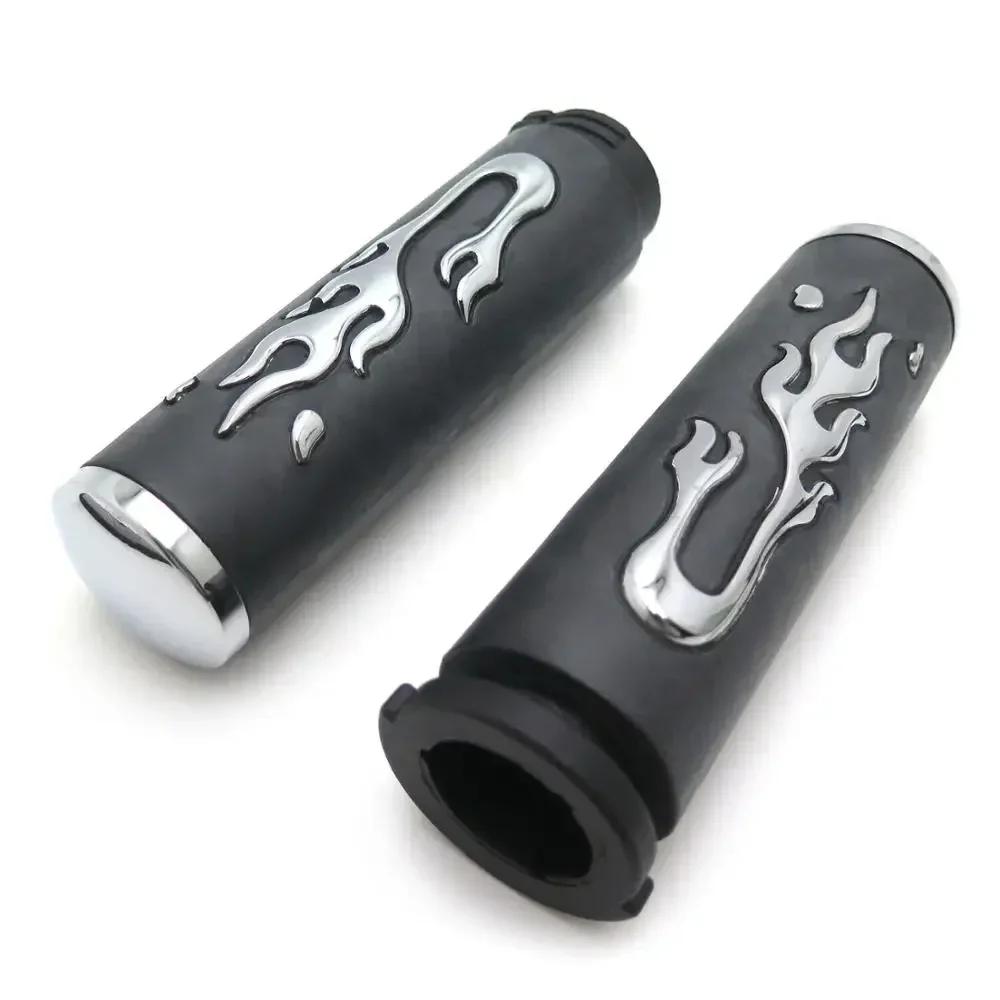 Flame Angry Fire Handlebar Grips for Harley Davidson Suzuki 1" 25mm Throttle Motorcycle Parts