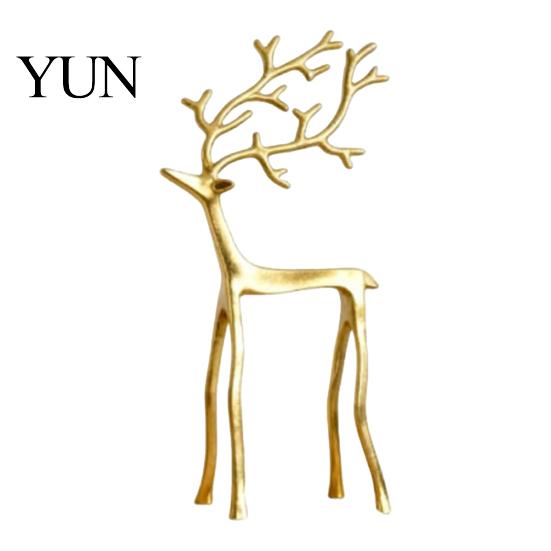 Winter Holiday Accents Christmas Reindeer Statue, Small Deer Sculpture Figurine, Modern Elegant Tabletop Decor for Tabletop, Mantel, Living