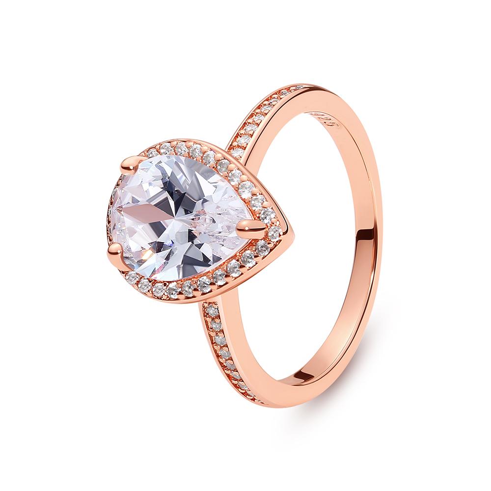 Кольца из стерлингового серебра 925 пробы для женщин, оригинальные обручальные кольца с короной, сердцем, висячей косточкой, розовое золото, кристаллы, роскошные ювелирные изделия