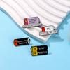 Personality Cartoon Letter Brooch "My Social Battery 1%" Metal Badge Cute Enamel Pin  Clothing